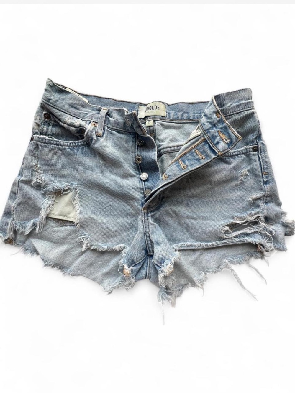 Agolde Parker Distressed Denim Short 25